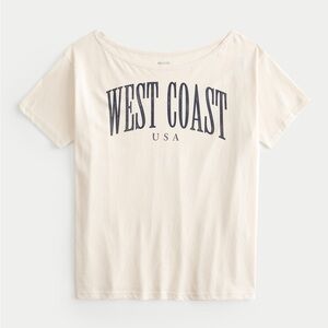 Hollister Off-the-shoulder West Coast Graphic Tee